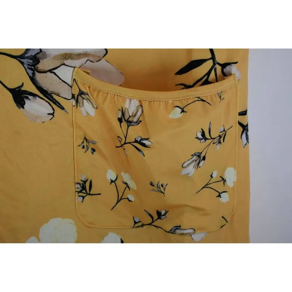 NWT Lilly Women's XL 3/4 Sleeve Long Stretch Dress Flower Print Ruffle Bottom - Picture 3 of 8